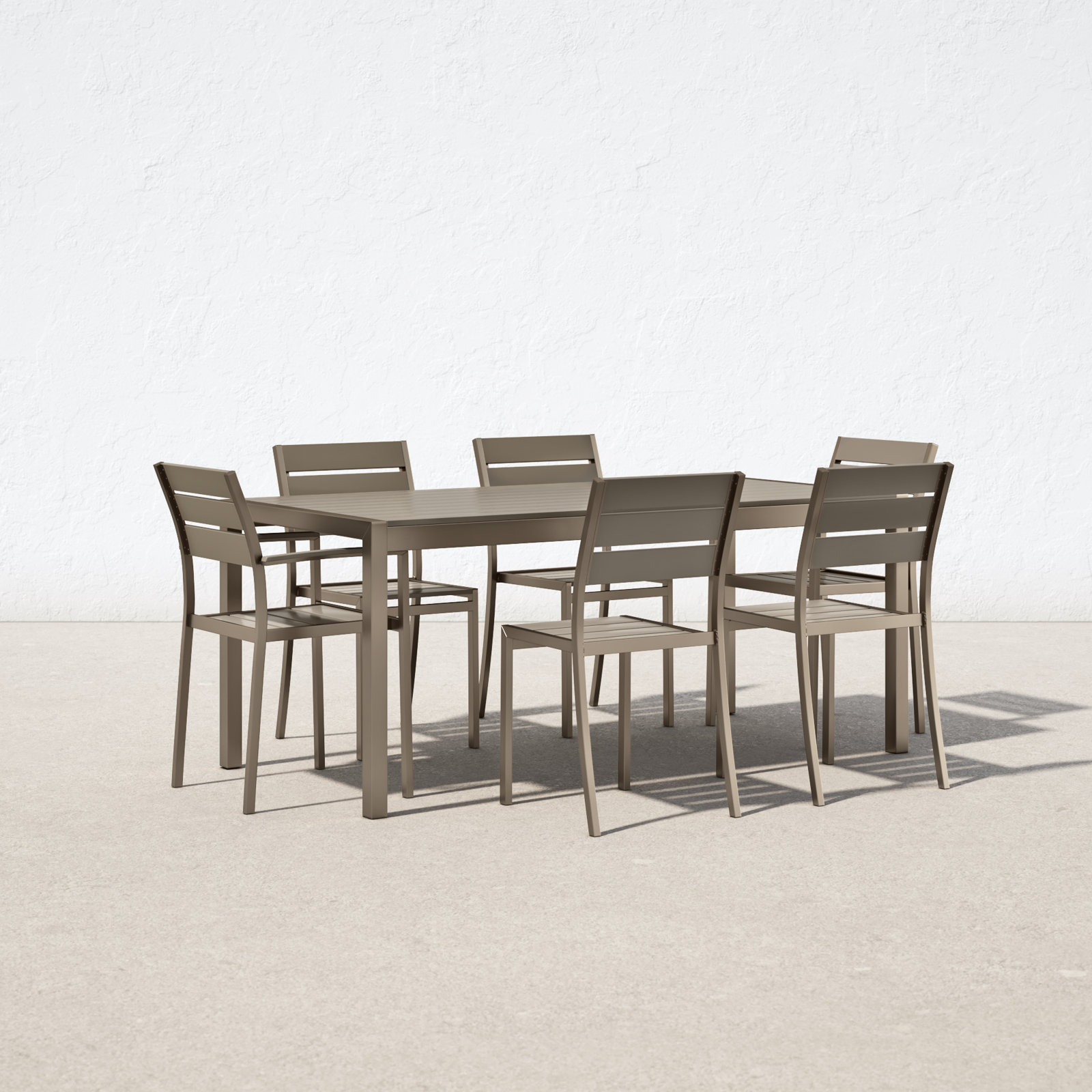 Aynura 71" Patio Dining Set, Gray/Silver