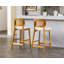 Upholstered Counter Stool with Solid Wood Frame-1646108535-1646108520