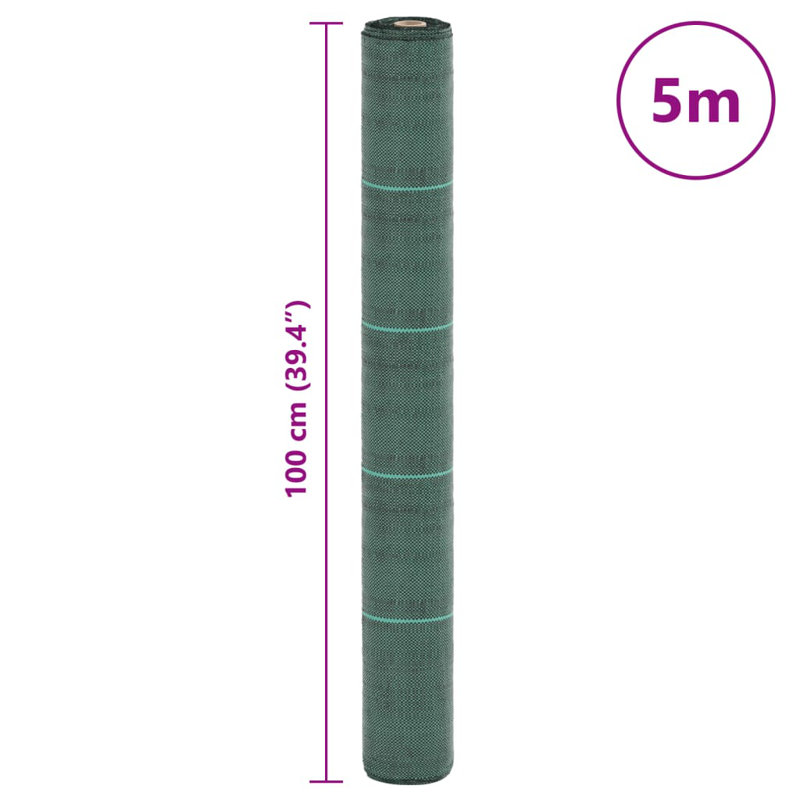  Weed Membrane Green 1X5 M PP, 500cm W x 100cm D