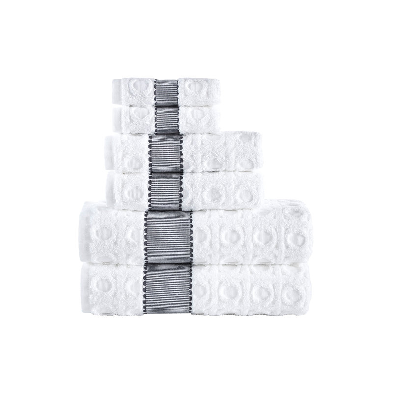 Turkish Cotton Plush Jacquard Mulit-Size Set, White