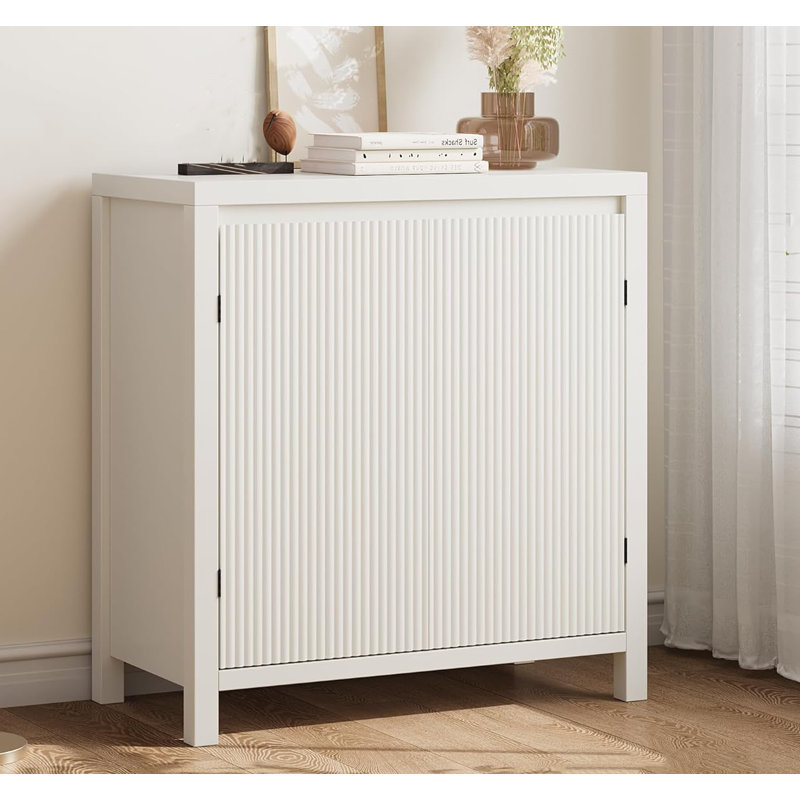 Petite armoire de rangement cannelée avec rangement