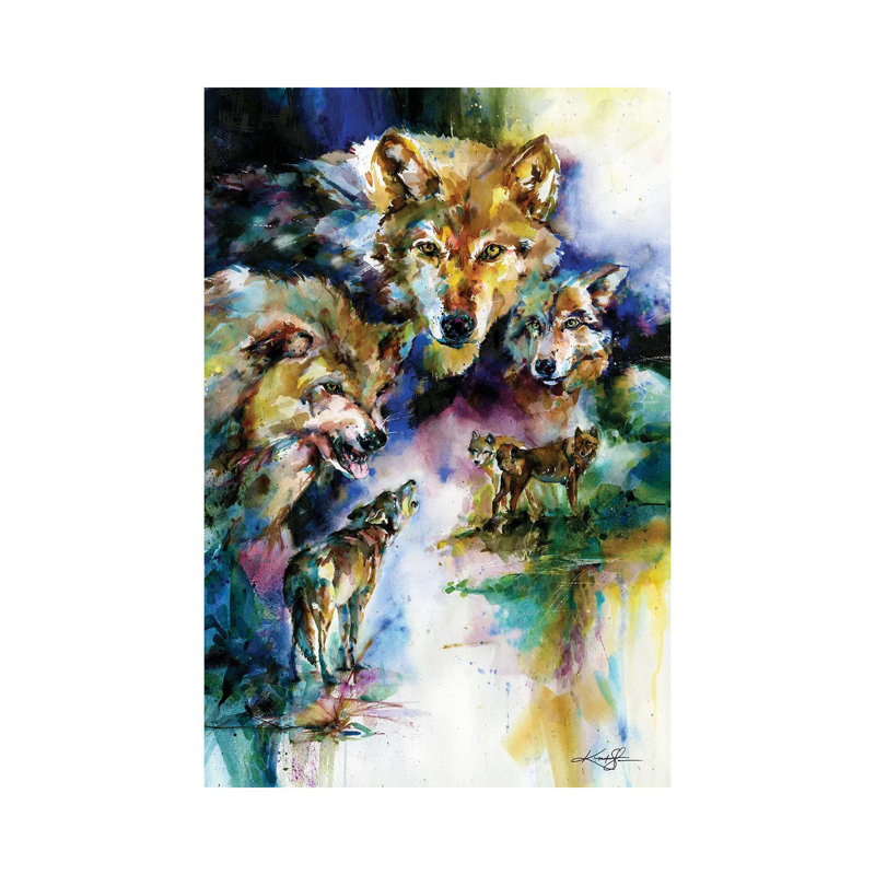 Wolves 1 Piece Wrapped Canvas Painting, 66.04 cm H x 45.72 cm W x 3.175 cm D
