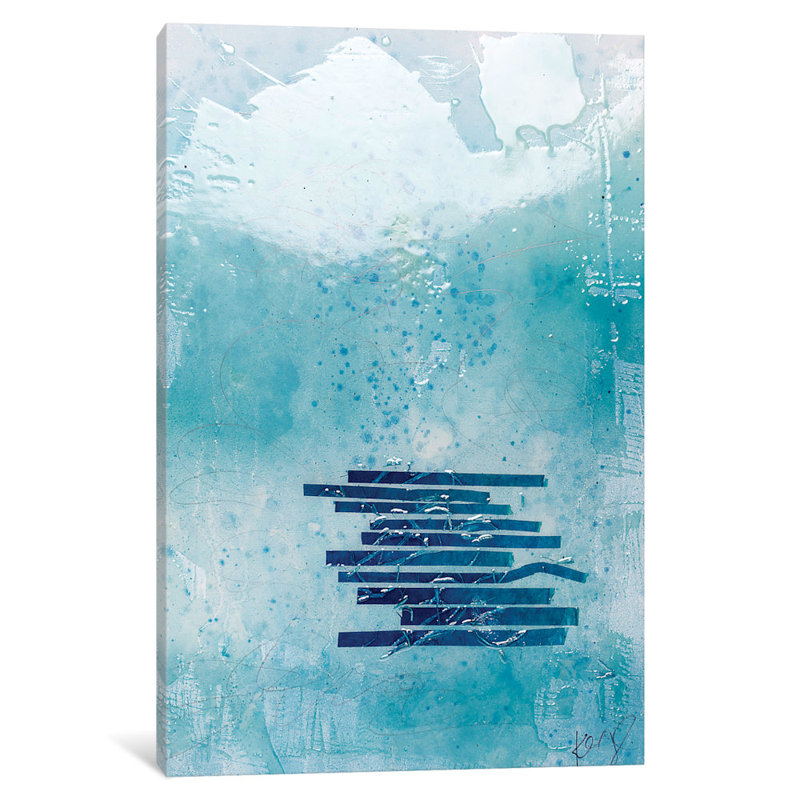 « water », art mural sur toile tendue, H 12 po x l 8 po x P 0,75 po