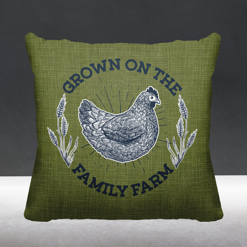 Coussin intérieur / extérieur Rusty Farm House, L 15 po x H 15 po, Vert