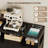 47" Farmhouse Sideboard Buffet Cabinet with 2 Barn Doors, 3 Drawers, Built-in Power Outlet-694962026