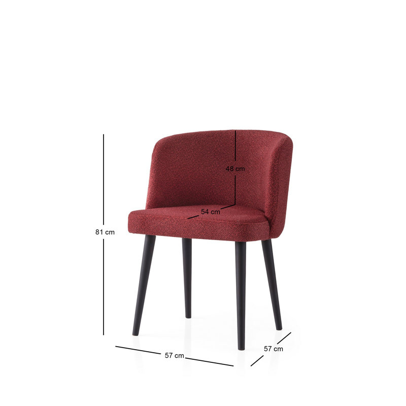 Ensemble de chaises modernes 4 pièces, noir et rouge | Structure 100% fer et pieds en hêtre | Siège en panneau de particules recouvert de mélamine, dimensions: 22,4 po x 31,9 po x 22,4 po | Hauteur du siège: 18,9 pouces, hauteur du dossier: 13,8 pouces | Conception élégante et durable pour la salle à manger et les espaces de vie