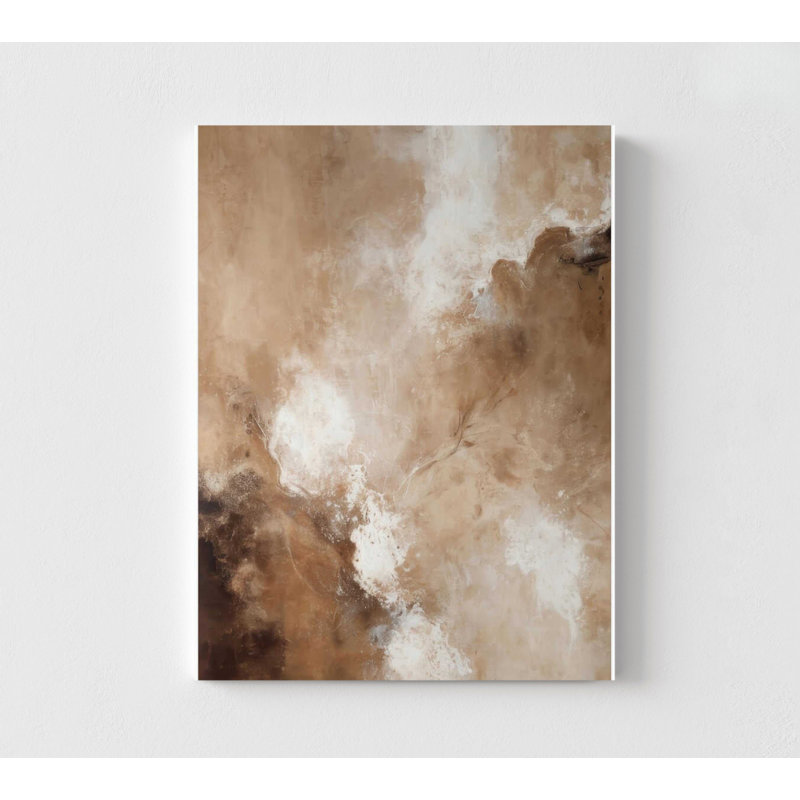Estampe artistique « Flux organique du désert », tons terreux (avec ou sans cadre), H 30 po x l 40 po, Impression sans cadre