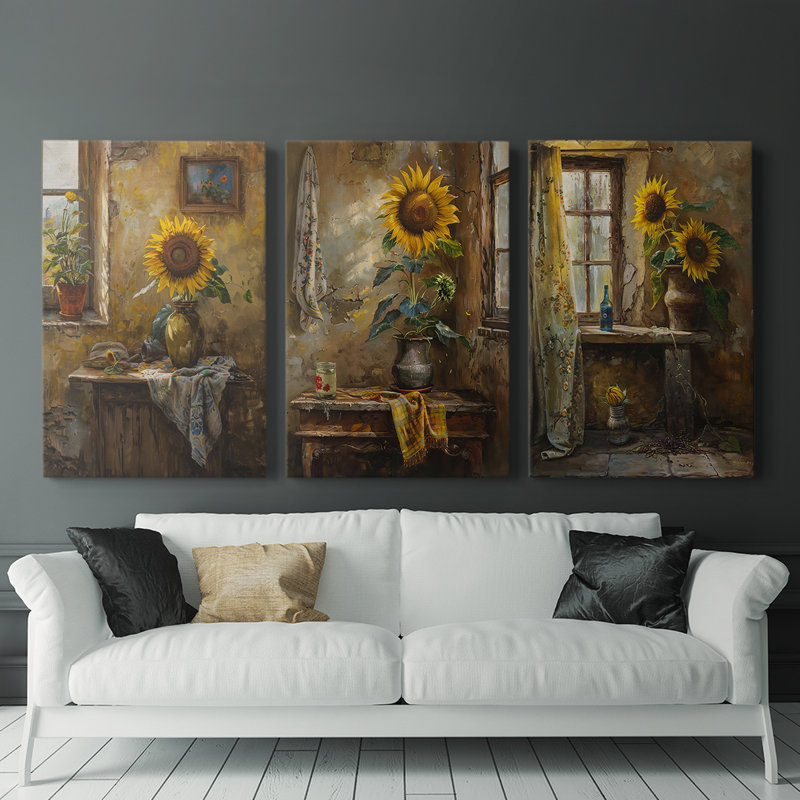 Floral Study  Series  CLXIX  -Premium Gallery Wrapped Canvas Set -Ready to Hang, 36" H x 24" W x 1.2702" D