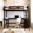 River Loft Bed With Desk And Stoarge Shelves-1016858343