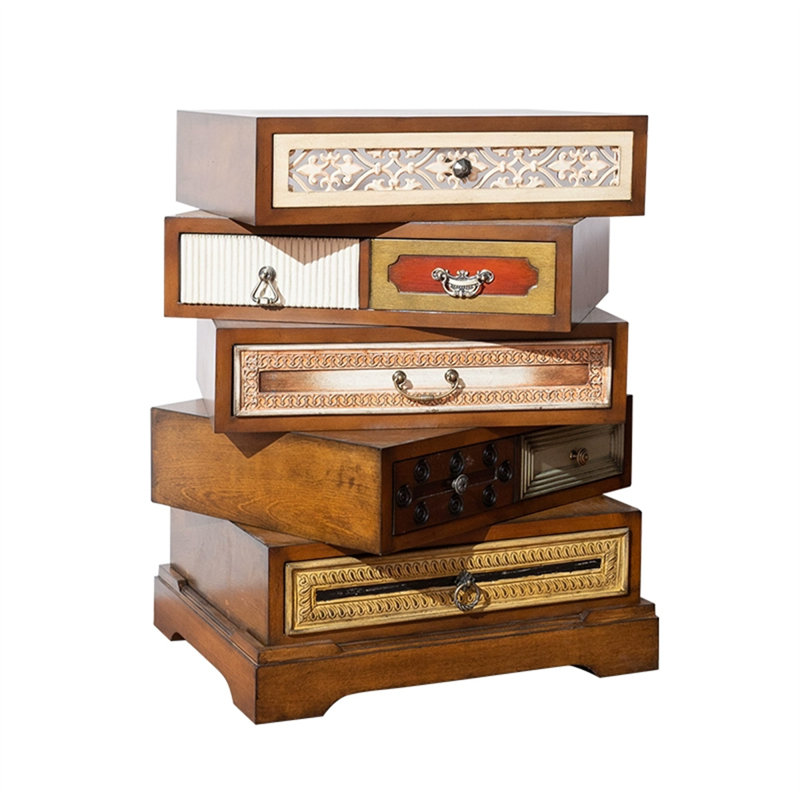 Buffet décoratif rétro en bois massif