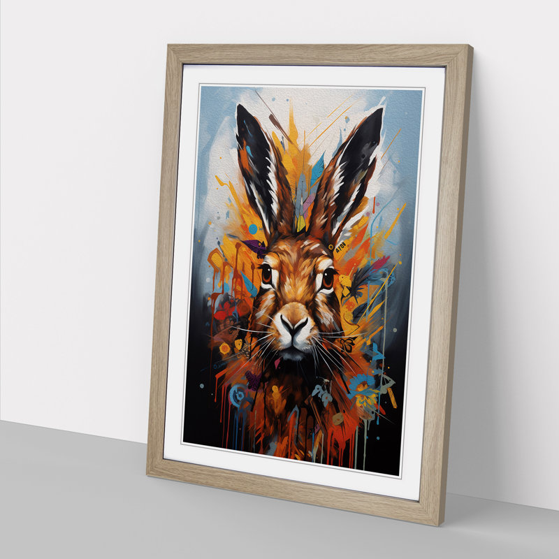 Hare Hard Edge Painting - Framed Print