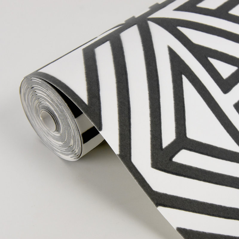 Rouleau de papier peint Cresson, Taupe / Blanc