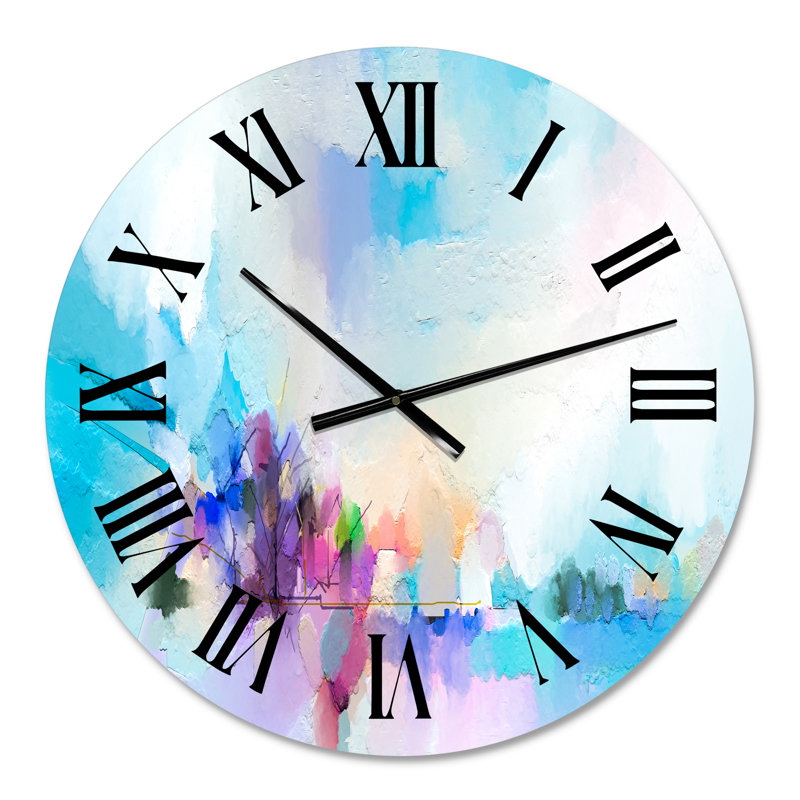 Blue Sky Abstract Landscape I - Horloge murale traditionnelle, Petit