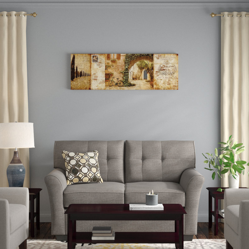 « tuscan courtyard », reproduction d’impression sur toile tendue, H 12 po x l 36 po x P 1,5 po