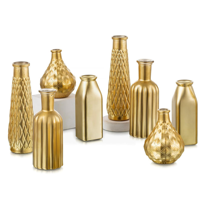 Glass Table Vase, Gold, 8