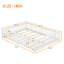 Lit plateforme double en bois massif avec clôture-94246357