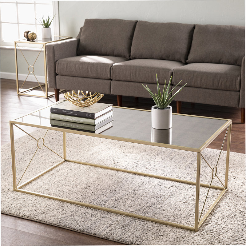 Mirror-Top Cocktail Table