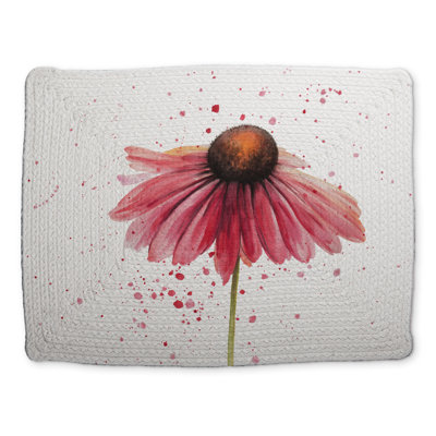 Romantic Pink Braided Polyester Placemat | Pink Daisy Decor