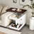 Adjustable End Table With Wheels, 360°rotating Top, Storage Space, Wood Grain Texture And Vertical Striped Design-147989344
