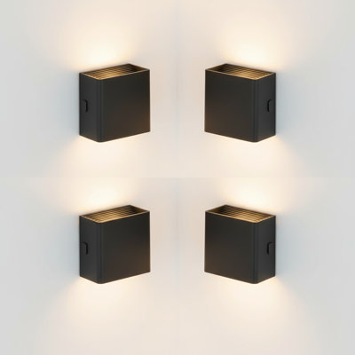 Black Square Night Light With 5000K Cool White And 3-Level Dimming Control