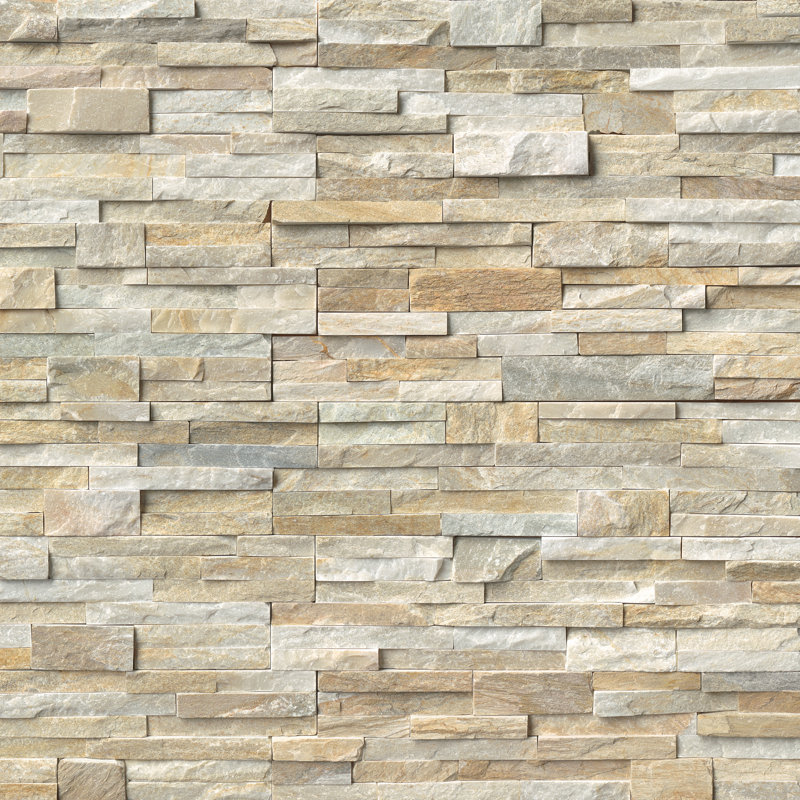 Stonecrest 6 in. x 24 in. Split Face Natural Stone Ledger Panel Wall Tile, Amber Cream