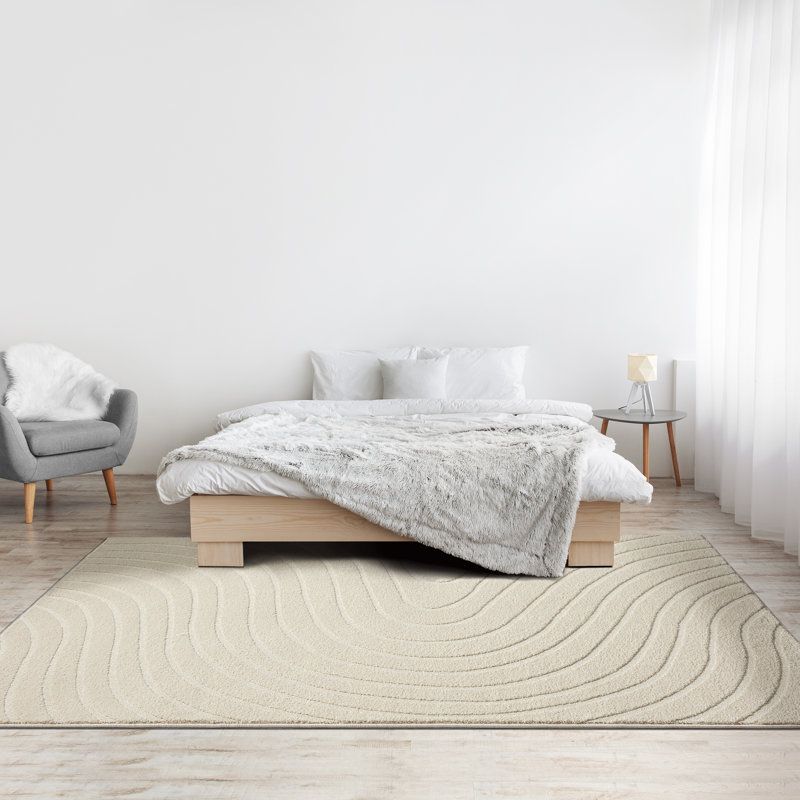Tapis Modern Modern, Rectangle 8 pi x 10 pi, Crème