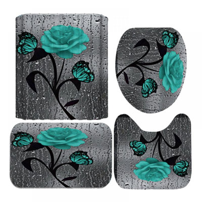 4 Pieces Obanion Bath Rug Set