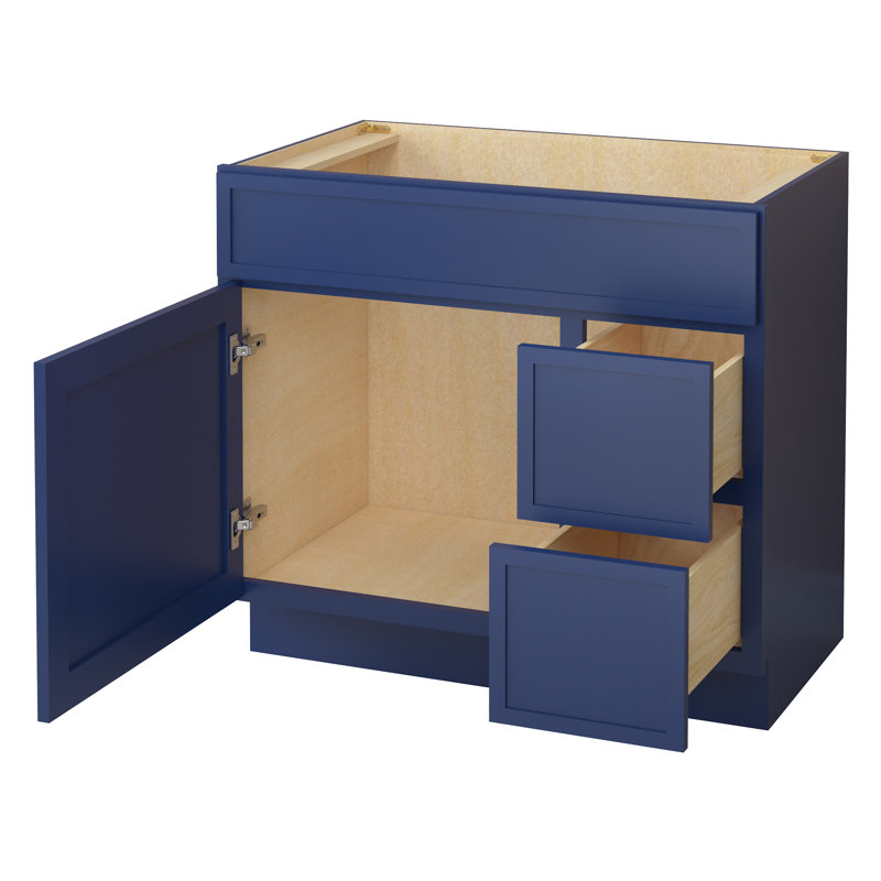 Base de meuble-lavabo simple 36 po seulement, Bleu