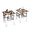 Ensemble de 2 tables de bout modernes en verre trempé avec tablette de rangement - tables d'appoint en bois et métal-301704504