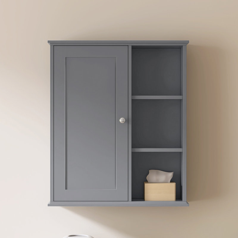Red Barrel Studio® 24'' Wall Bathroom Cabinet Wall Medicine Cabinet, Gray