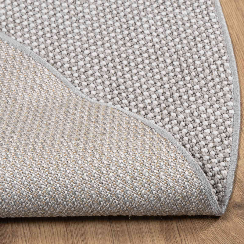 Modern Indoor Rug, Cream/Grey, Round 120 cm