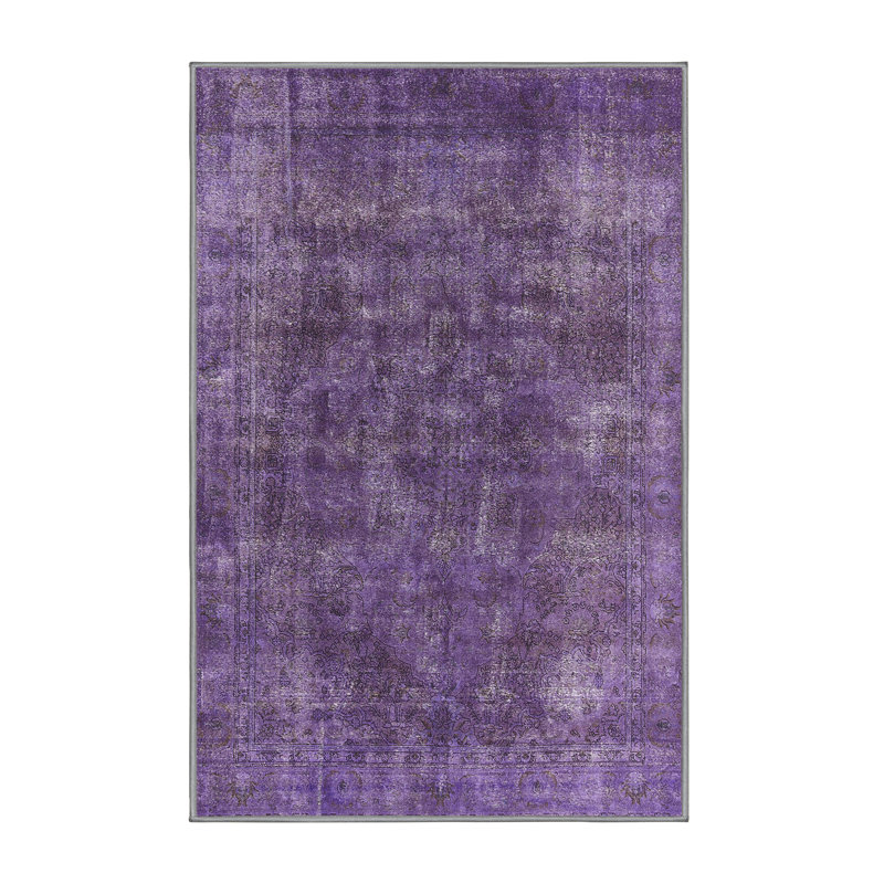 Tapis 100% Mid-Century moderne lavable à la machine 2122, Rectangle 6 pi x 9 pi