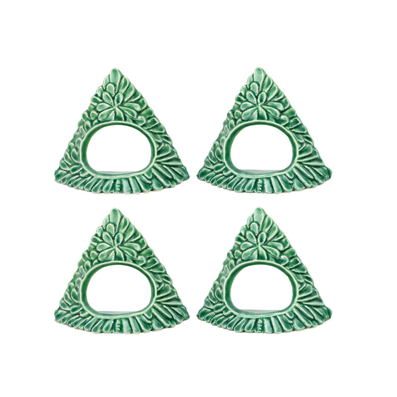 Lastra Holiday Green Figural Napkin Rings