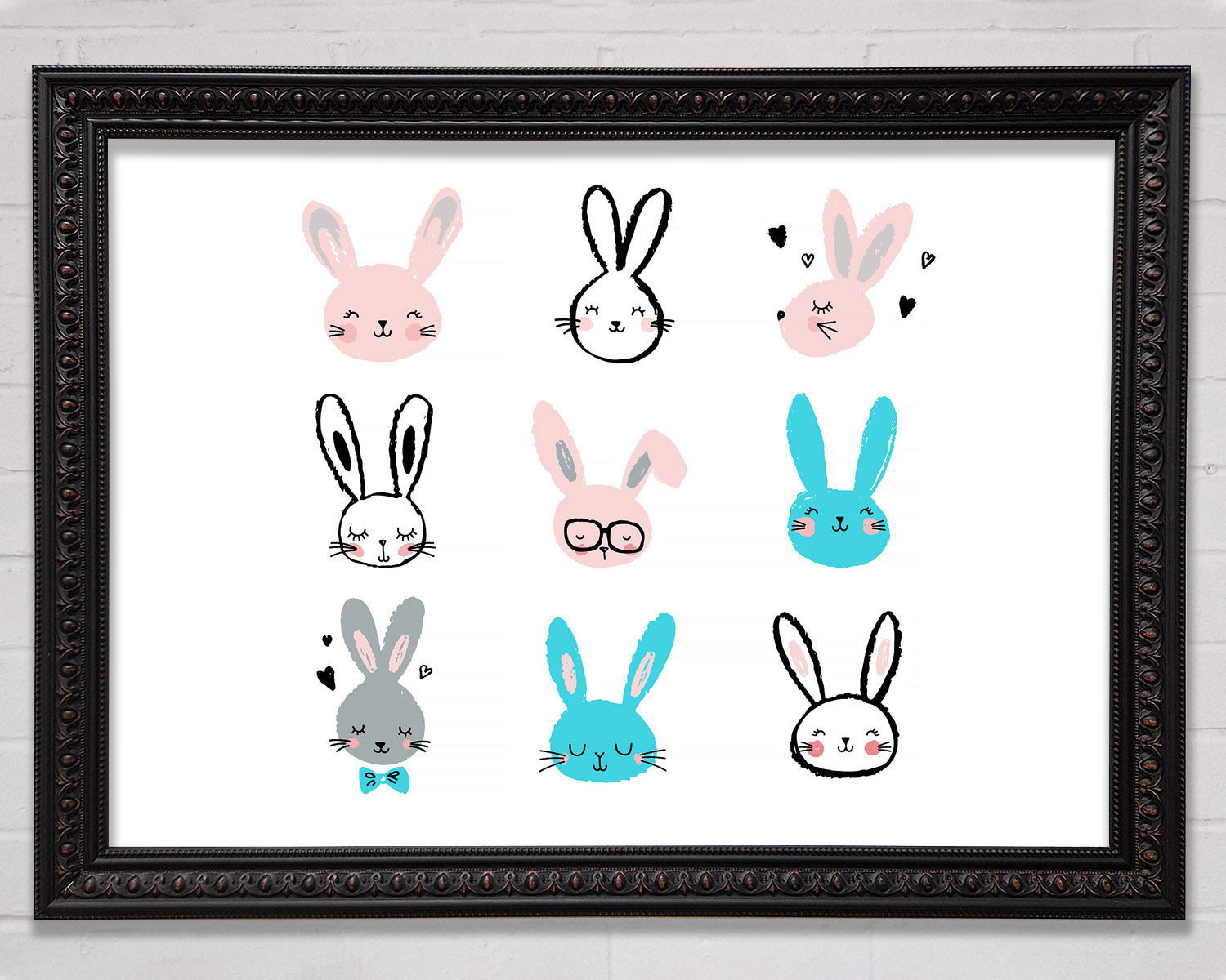 Harriet Bee Rabbit Faces Framed Print | Wayfair.co.uk