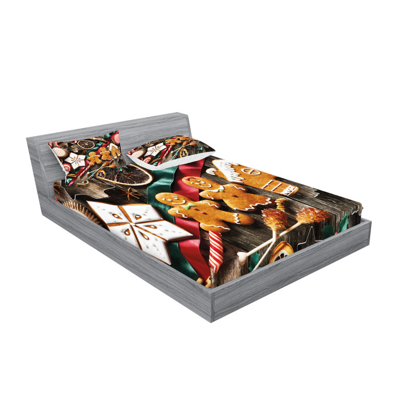 Multicolore drap-housse et coussin décoratif Ambesonne, Ensemble de draps pour très grand lit californien