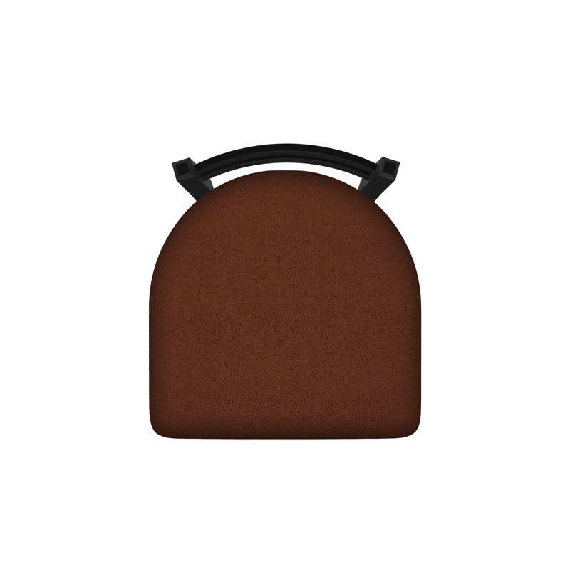 Tabouret de coiffeuse en métal Jackie, Noir froissé, Vinyle et rênes Adobe