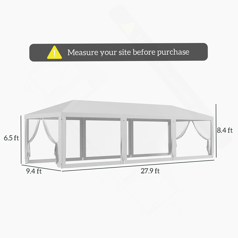 Versatile Shade Shelter,Party Tent,Outdoor Canopy & Gazebo With Removable Sidewalls, White