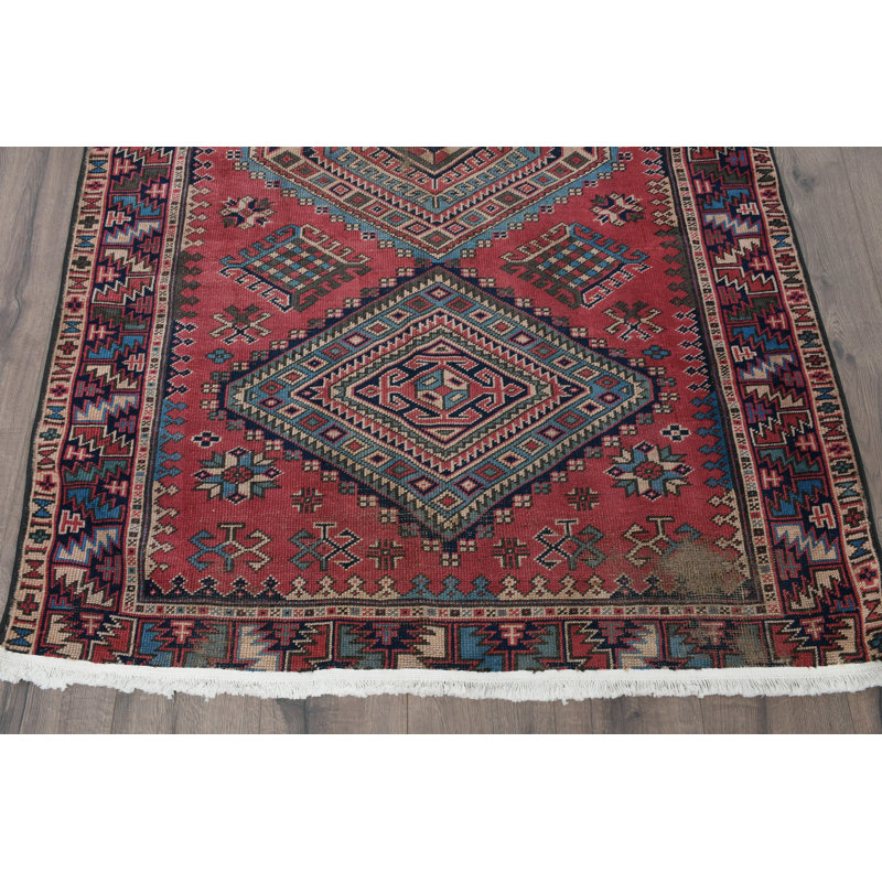 Classic Wool Patchwork Rug, 48.4x73.6 Inch Red Area Rug