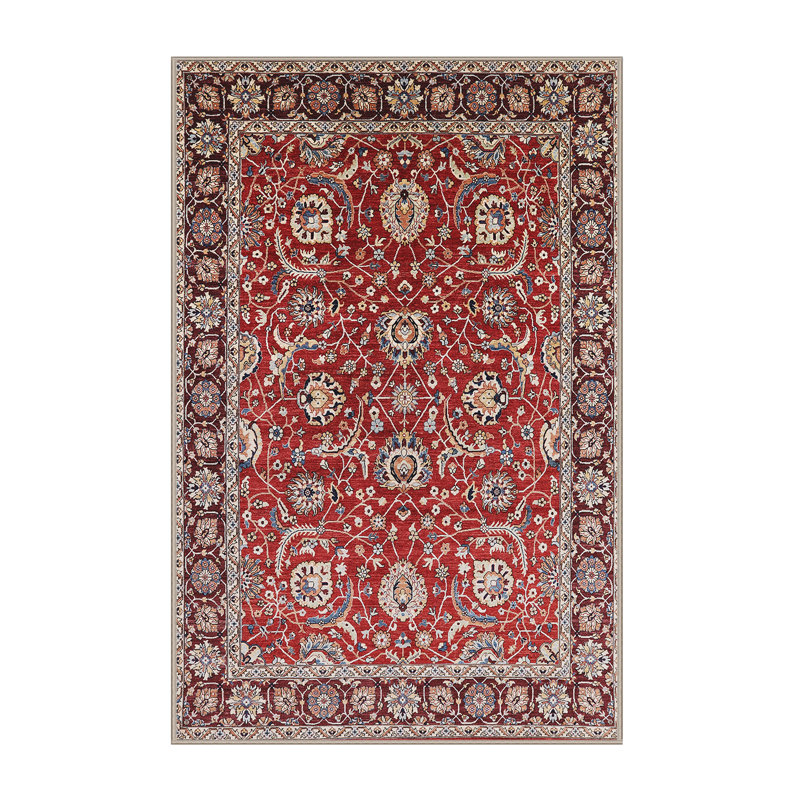 Tapis oriental rouge / ivoire / gris Avedik, Rectangle 5 pi x 8 pi