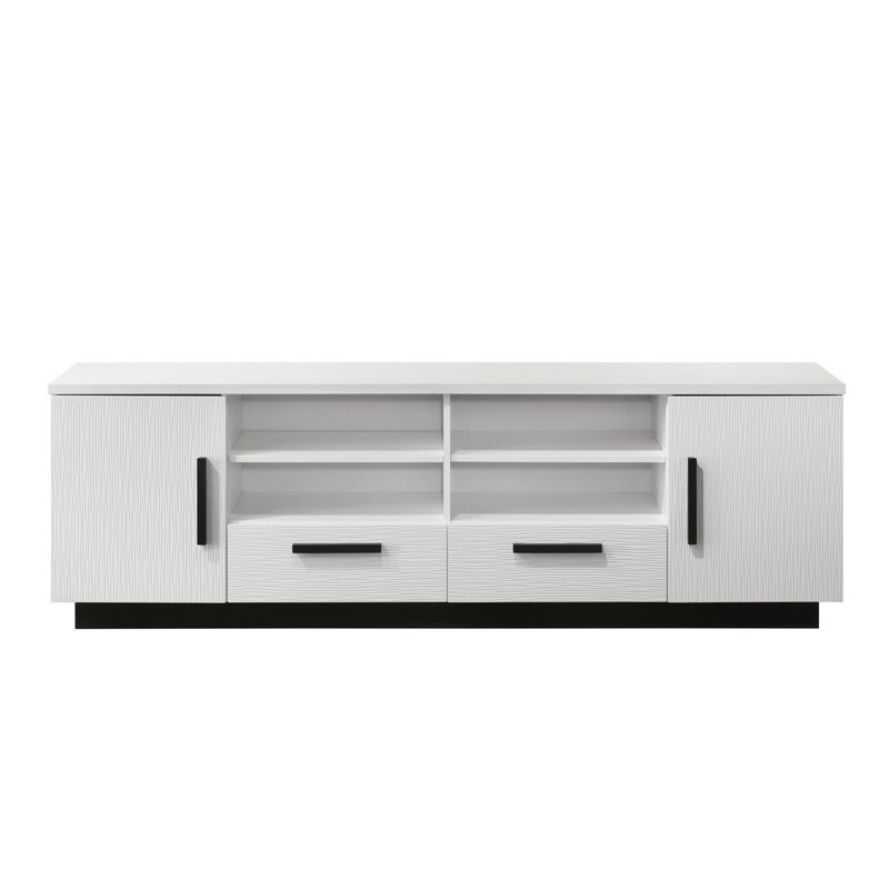 Matilda 70.5'' White and Black Engineered Wood TV Stand