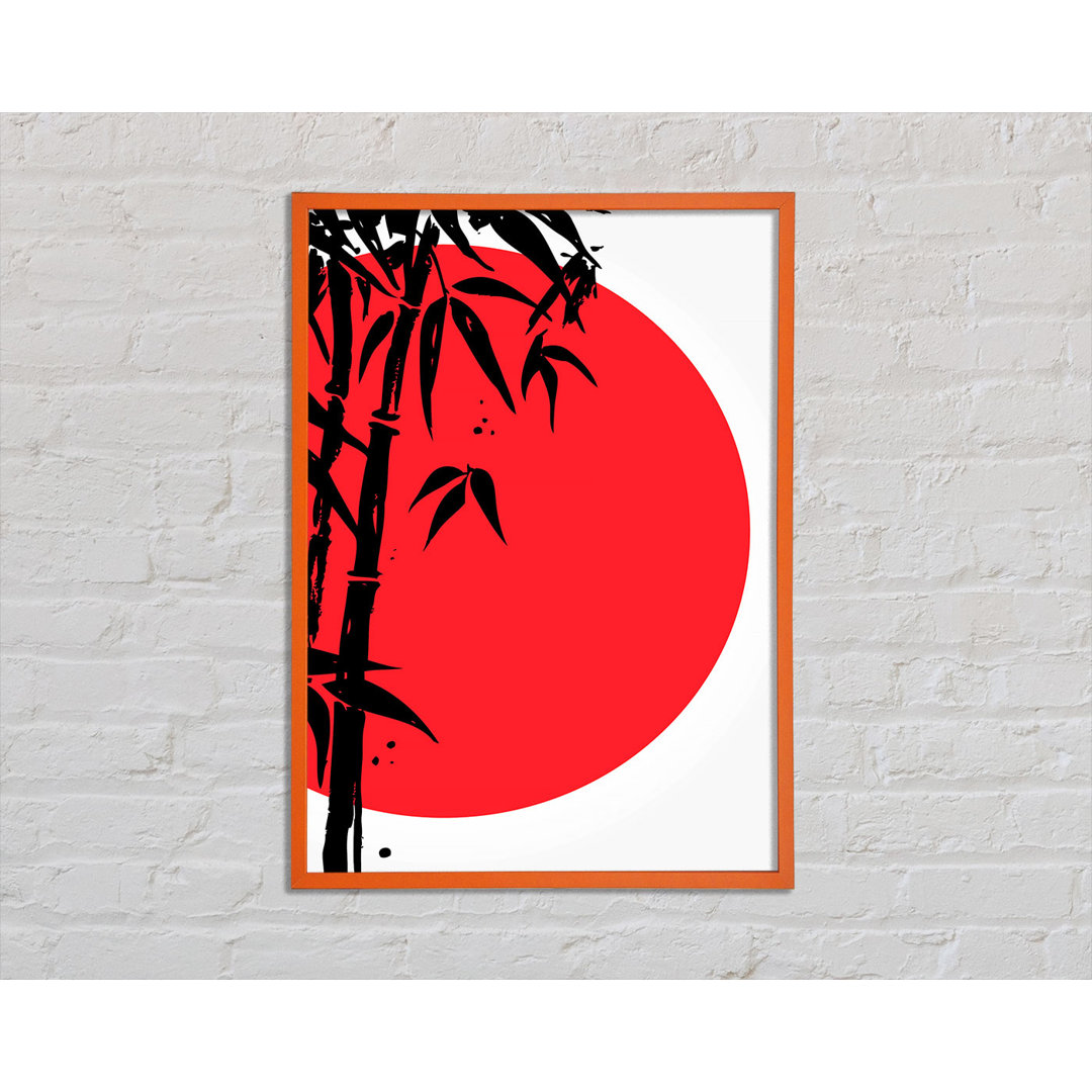 Alexay Red Sun Through The Japanese Bamboo - Einzelne Bilderrahmen Kunstdrucke