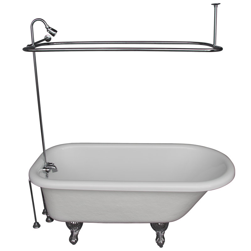 67'' x 29.5'' Soaking Acrylic Bathtub with Faucet