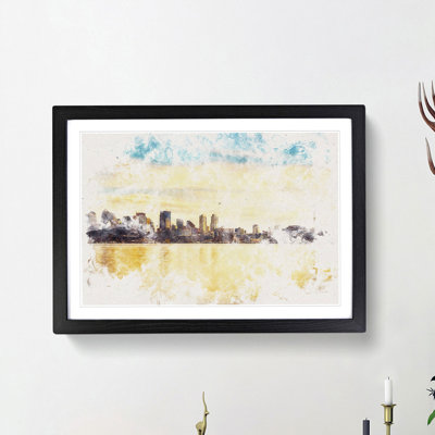 Reflection of the Seattle Skyline - Picture Frame Painting Print