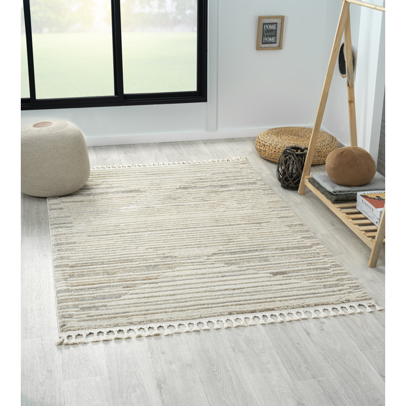 Amira cream Rug, Rectangular 140 x 200cm