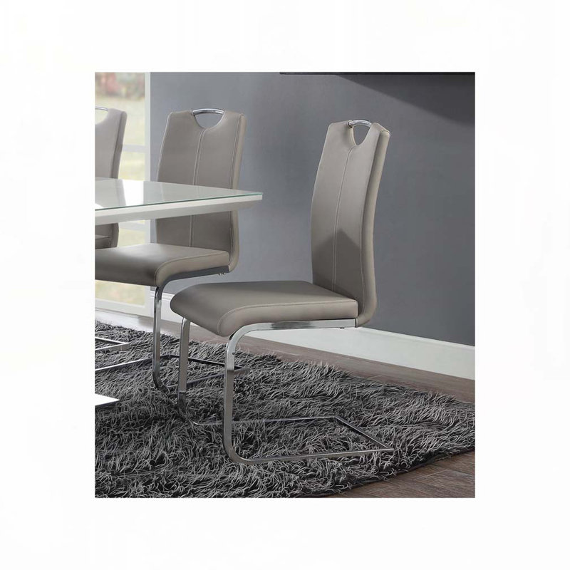 Ensemble de chaises de salle à manger rembourrées en similicuir avec dossier rembourré, base en métal