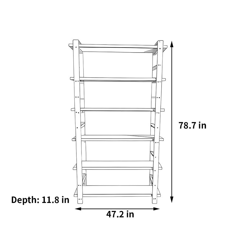 Bibliothèque classique et durable, H 78,7 po x l 47,2 po x P 11,8 po