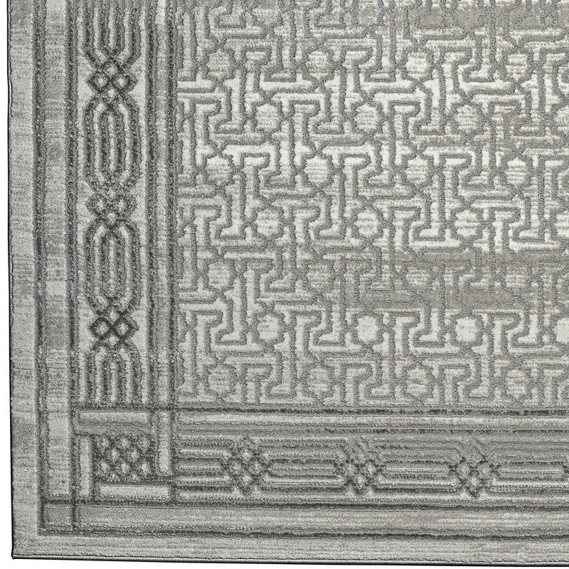 Tapis à bordure grise 1231 Davide , Rectangle 3 pi 3 po x 4 pi 11 po