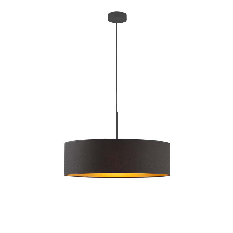 Surles 5 - Light Drum Pendant, Black, Black