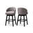 Goggans Austin Light Beige Fabric Upholstered Wood Swivel Bar Stool Set Of 2-1966039844
