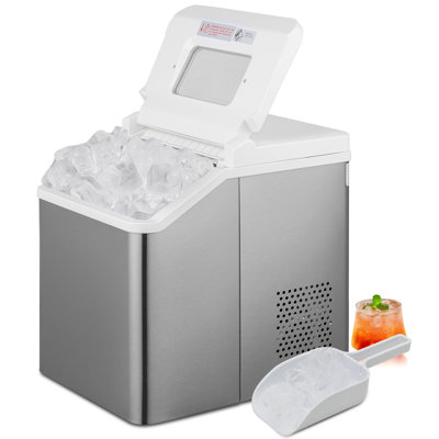 Bring Home Furniture 33 Lb. Daily Production Cube Clear Ice Portable Ice Maker -  MAG-A54-IM-004-2500ML-WH-SL